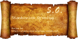 Stankovics Orsolya névjegykártya
